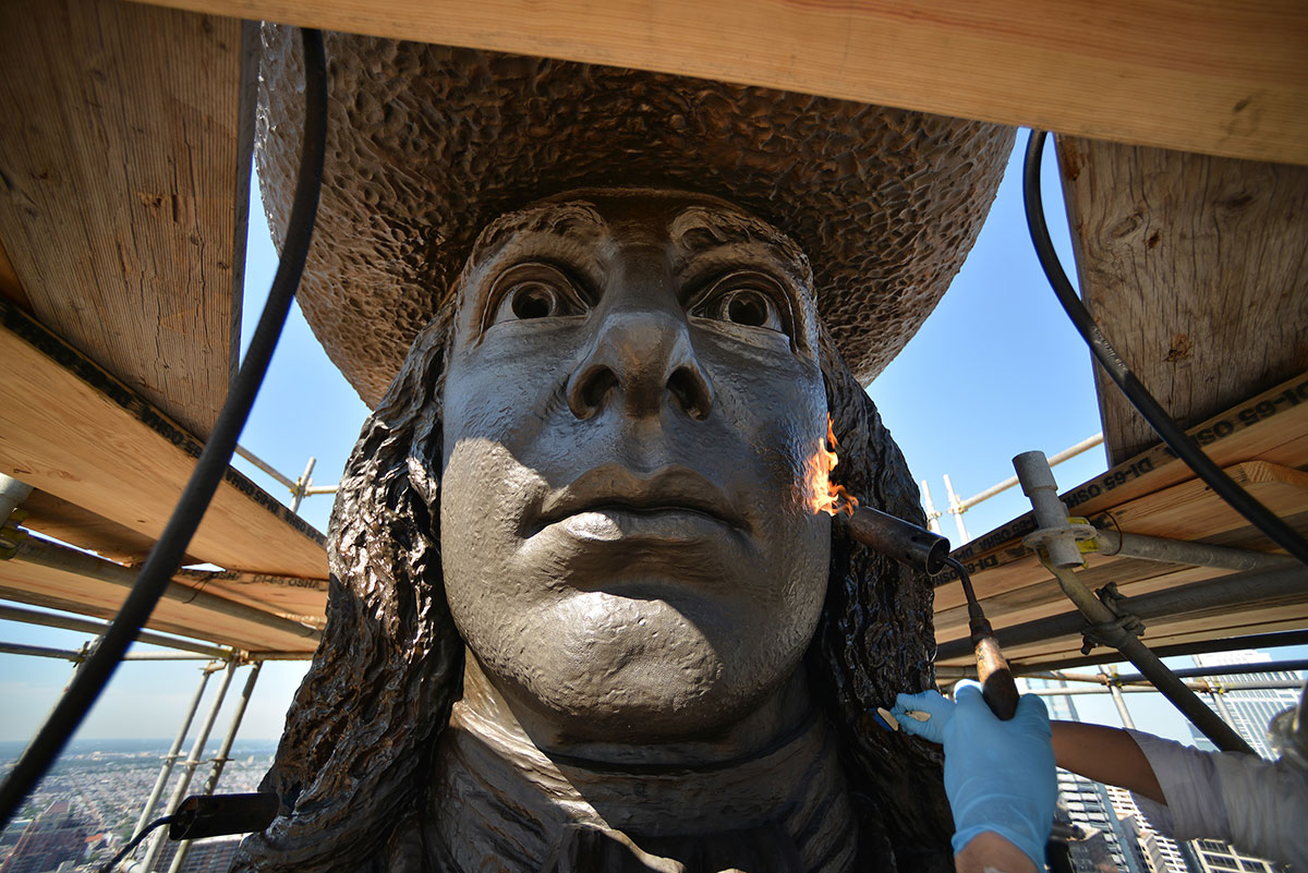 Restoration of William Penn statue on City Hall